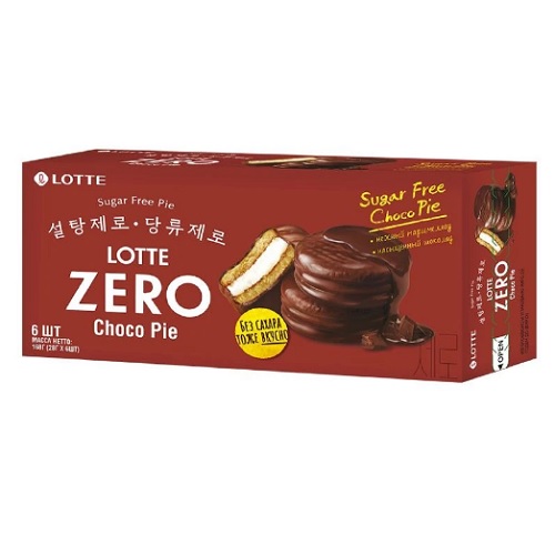 Lotte печенье Choco Pie Zero, без сахара, 6 х 28 гр
